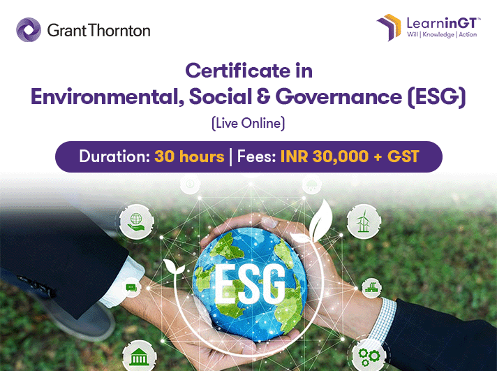 Certificate in Environmental, Social and Governance (Live online)